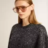 Vestido negro de cuello redondo para mujer con lentejuelas plateadas por toda la prenda Vestido negro de cuello redondo para mujer con lentejuelas plateadas por toda la prenda