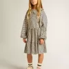 Vestido para niña con estampado geométrico y cuello desmontable Vestido para niña con estampado geométrico y cuello desmontable