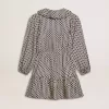 Vestido para niña con estampado geométrico y cuello desmontable Vestido para niña con estampado geométrico y cuello desmontable