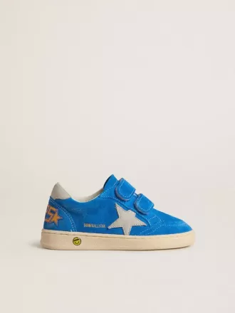 Young Ball Star en ante azul claro con estrella y lengüeta en el talón de nubuck gris Young Ball Star en ante azul claro con estrella y lengüeta en el talón de nubuck gris