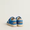 Young Ball Star en ante azul claro con estrella y lengüeta en el talón de nubuck gris