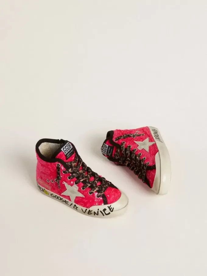 Young Francy con lentejuelas, estrella de ante gris hielo y cordones con estampado animal Young Francy con lentejuelas, estrella de ante gris hielo y cordones con estampado animal