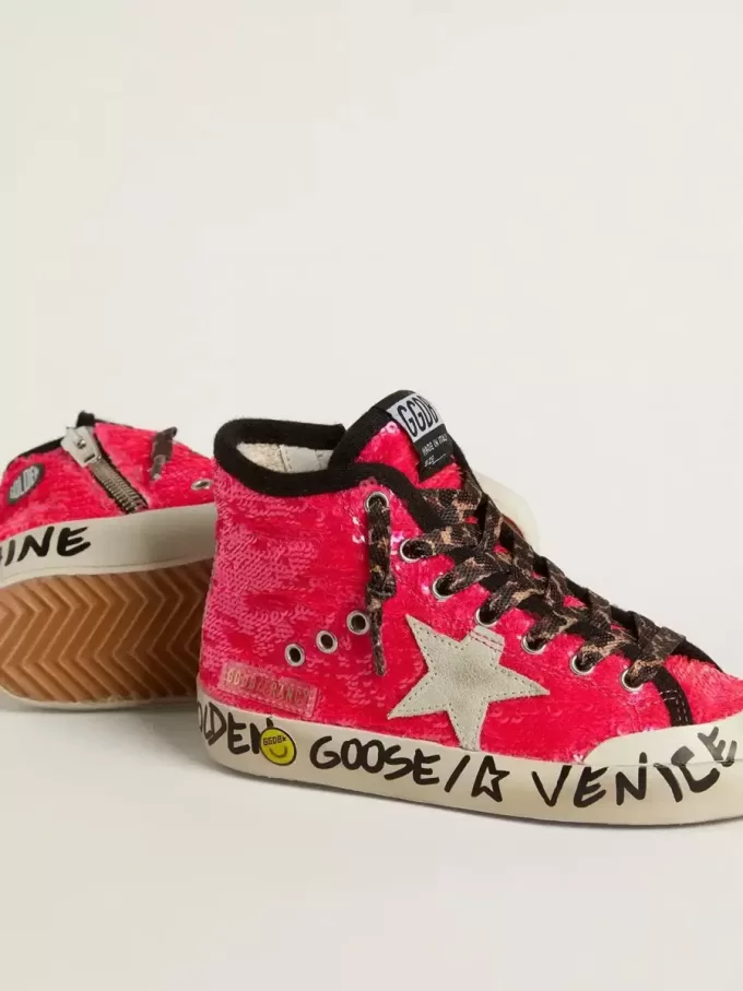 Young Francy con lentejuelas, estrella de ante gris hielo y cordones con estampado animal Young Francy con lentejuelas, estrella de ante gris hielo y cordones con estampado animal