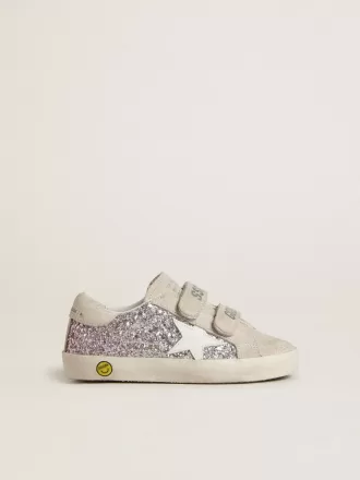 Young Old School en plata y rosa brillante con estrella de cuero blanco