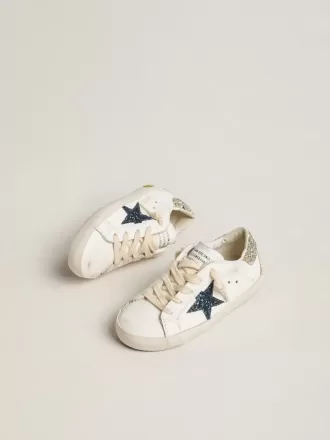 Young Super-Star en piel con estrella brillante y lengüeta en el talón