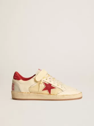 Zapatillas Ball Star LAB para hombre en napa y PVC con estrella y lengüeta en el talón de ante rojo Zapatillas Ball Star LAB para hombre en napa y PVC con estrella y lengüeta en el talón de ante rojo