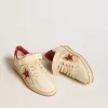 Zapatillas Ball Star LAB para hombre en napa y PVC con estrella y lengüeta en el talón de ante rojo Zapatillas Ball Star LAB para hombre en napa y PVC con estrella y lengüeta en el talón de ante rojo