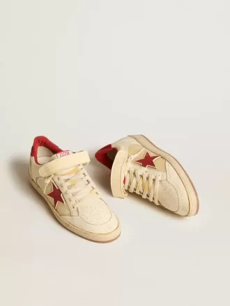 Zapatillas Ball Star LAB para hombre en napa y PVC con estrella y lengüeta en el talón de ante rojo Zapatillas Ball Star LAB para hombre en napa y PVC con estrella y lengüeta en el talón de ante rojo