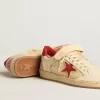 Zapatillas Ball Star LAB para hombre en napa y PVC con estrella y lengüeta en el talón de ante rojo Zapatillas Ball Star LAB para hombre en napa y PVC con estrella y lengüeta en el talón de ante rojo