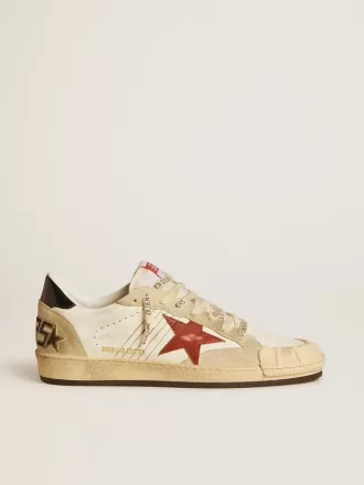 Zapatillas Ball Star LTD para hombre en piel napa con estrella de piel roja y lengüeta de piel en el talón