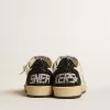 Zapatillas Ball Star LTD para mujer en napa y ante con estrella brillante y lengüeta negra en el talón Zapatillas Ball Star LTD para mujer en napa y ante con estrella brillante y lengüeta negra en el talón