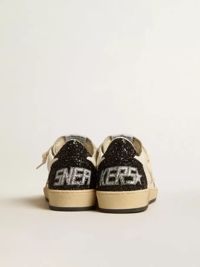 Zapatillas Ball Star LTD para mujer en napa y ante con estrella brillante y lengüeta negra en el talón Zapatillas Ball Star LTD para mujer en napa y ante con estrella brillante y lengüeta negra en el talón
