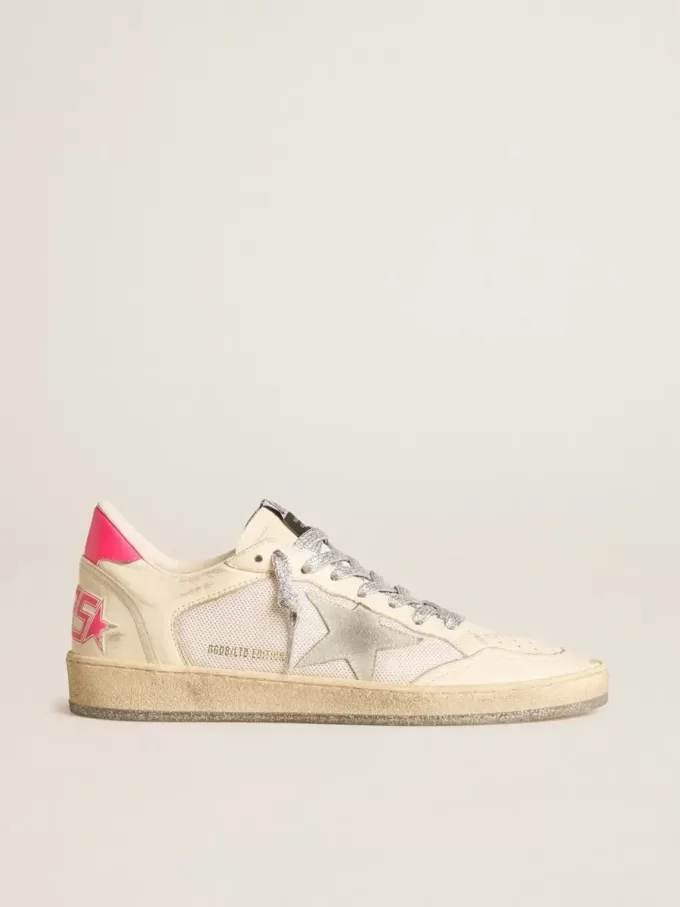 Zapatillas Ball Star LTD para mujer en piel napa y malla con estrella de ante y lengüeta de piel en el talón Zapatillas Ball Star LTD para mujer en piel napa y malla con estrella de ante y lengüeta de piel en el talón