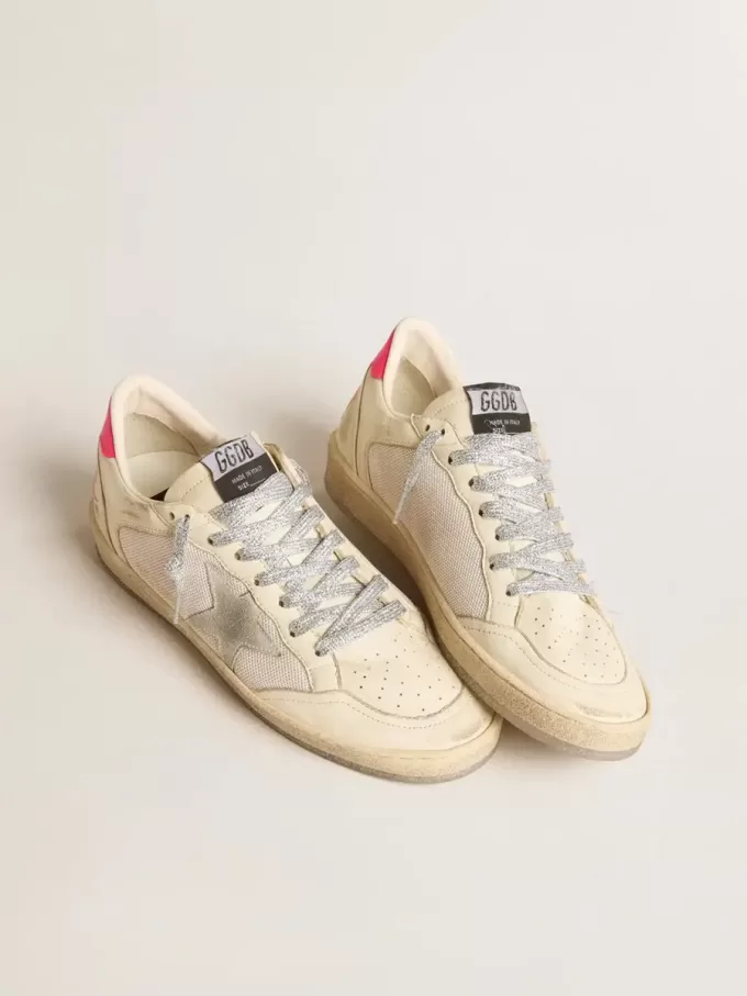 Zapatillas Ball Star LTD para mujer en piel napa y malla con estrella de ante y lengüeta de piel en el talón Zapatillas Ball Star LTD para mujer en piel napa y malla con estrella de ante y lengüeta de piel en el talón