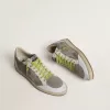 Zapatillas Ball Star para hombre en ante gris con estrella de ante rosa viejo y lengüeta del talón de cuero beige Zapatillas Ball Star para hombre en ante gris con estrella de ante rosa viejo y lengüeta del talón de cuero beige