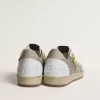 Zapatillas Ball Star para hombre en ante gris con estrella de ante rosa viejo y lengüeta del talón de cuero beige Zapatillas Ball Star para hombre en ante gris con estrella de ante rosa viejo y lengüeta del talón de cuero beige