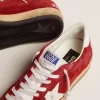 Zapatillas Ball Star para hombre en ante rojo oscuro con estrella blanca y lengüeta en el talón Zapatillas Ball Star para hombre en ante rojo oscuro con estrella blanca y lengüeta en el talón