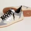 Zapatillas Ball Star para hombre en ante y nubuck con estrella de piel metalizada plateada y lengüeta del talón de piel metalizada dorada Zapatillas Ball Star para hombre en ante y nubuck con estrella de piel metalizada plateada y lengüeta del talón de piel metalizada dorada