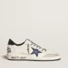 Zapatillas Ball Star para hombre en napa con estrella de piel y lengüeta metálica en el talón Zapatillas Ball Star para hombre en napa con estrella de piel y lengüeta metálica en el talón