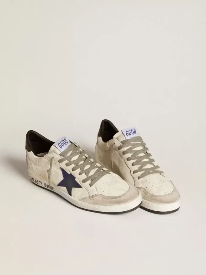 Zapatillas Ball Star para hombre en napa con estrella de piel y lengüeta metálica en el talón Zapatillas Ball Star para hombre en napa con estrella de piel y lengüeta metálica en el talón