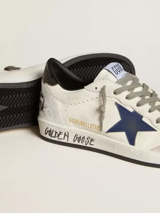 Zapatillas Ball Star para hombre en napa con estrella de piel y lengüeta metálica en el talón Zapatillas Ball Star para hombre en napa con estrella de piel y lengüeta metálica en el talón