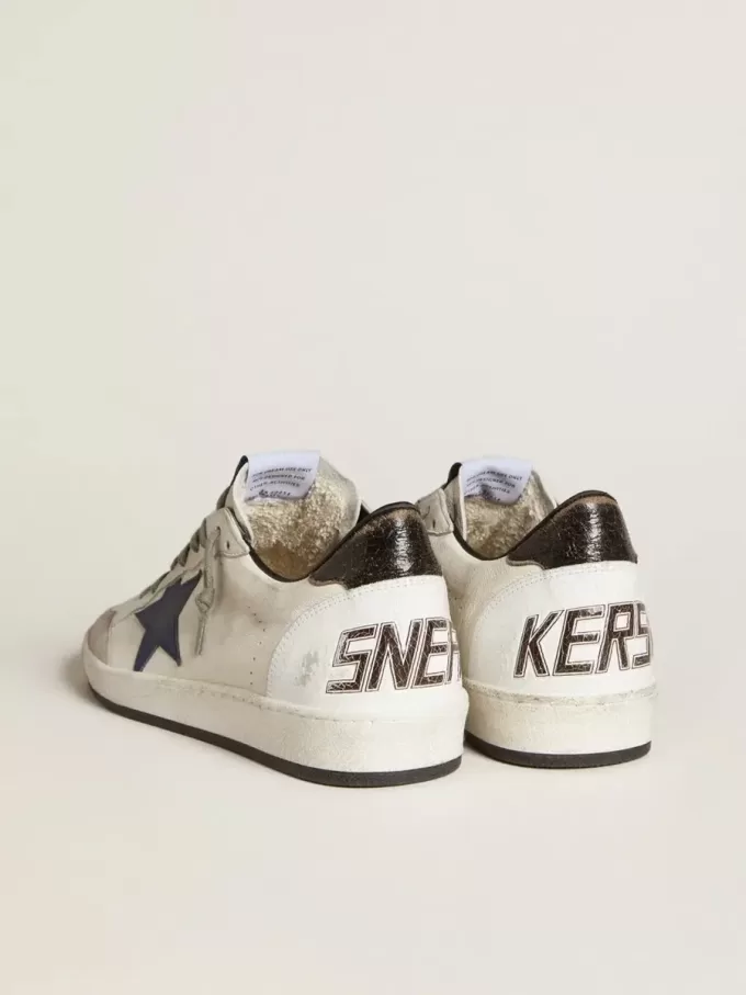 Zapatillas Ball Star para hombre en napa con estrella de piel y lengüeta metálica en el talón Zapatillas Ball Star para hombre en napa con estrella de piel y lengüeta metálica en el talón
