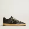 Zapatillas Ball Star para hombre en napa negra con estrella de ante y lengüeta del talón en napa Zapatillas Ball Star para hombre en napa negra con estrella de ante y lengüeta del talón en napa