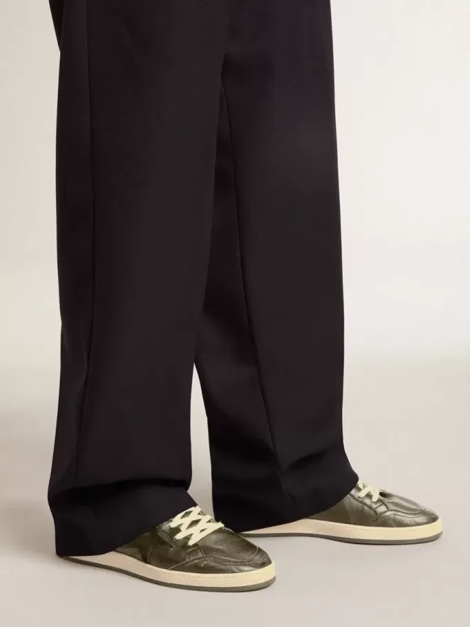 Zapatillas Ball Star para hombre en napa negra con estrella de ante y lengüeta del talón en napa Zapatillas Ball Star para hombre en napa negra con estrella de ante y lengüeta del talón en napa