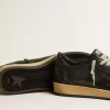 Zapatillas Ball Star para hombre en napa negra con estrella de ante y lengüeta del talón en napa Zapatillas Ball Star para hombre en napa negra con estrella de ante y lengüeta del talón en napa
