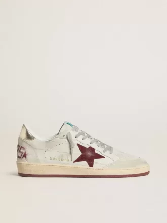 Zapatillas Ball Star para hombre en nubuck con estampado de cocodrilo y estrella de ante burdeos Zapatillas Ball Star para hombre en nubuck con estampado de cocodrilo y estrella de ante burdeos