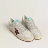 Zapatillas Ball Star para hombre en nubuck con estampado de cocodrilo y estrella de ante burdeos Zapatillas Ball Star para hombre en nubuck con estampado de cocodrilo y estrella de ante burdeos