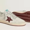 Zapatillas Ball Star para hombre en nubuck con estampado de cocodrilo y estrella de ante burdeos Zapatillas Ball Star para hombre en nubuck con estampado de cocodrilo y estrella de ante burdeos