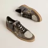 Zapatillas Ball Star para hombre en nubuck y ante con estrella metálica dorada Zapatillas Ball Star para hombre en nubuck y ante con estrella metálica dorada