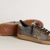 Zapatillas Ball Star para hombre en nubuck y ante con estrella metálica dorada Zapatillas Ball Star para hombre en nubuck y ante con estrella metálica dorada
