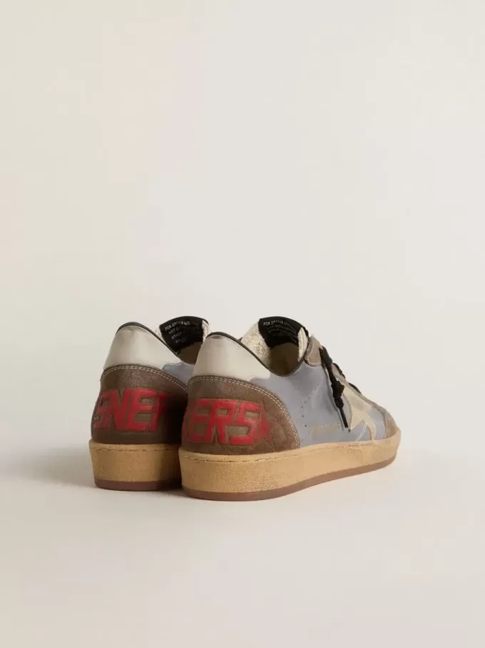 Zapatillas Ball Star para hombre en nubuck y ante con estrella metálica dorada Zapatillas Ball Star para hombre en nubuck y ante con estrella metálica dorada
