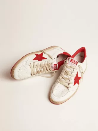 Zapatillas Ball Star para hombre en piel blanca Zapatillas Ball Star para hombre en piel blanca