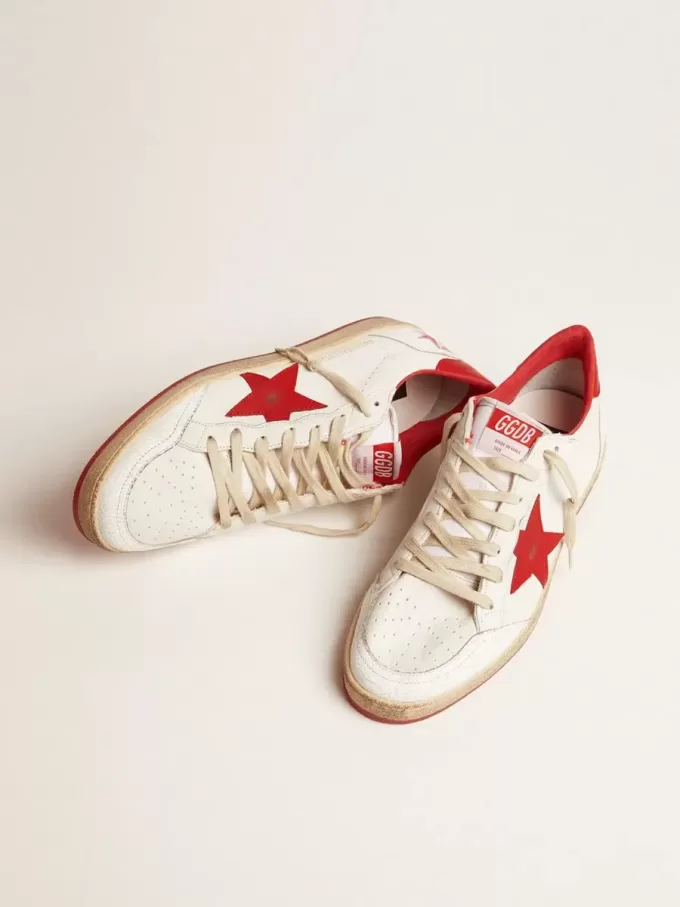 Zapatillas Ball Star para hombre en piel blanca Zapatillas Ball Star para hombre en piel blanca
