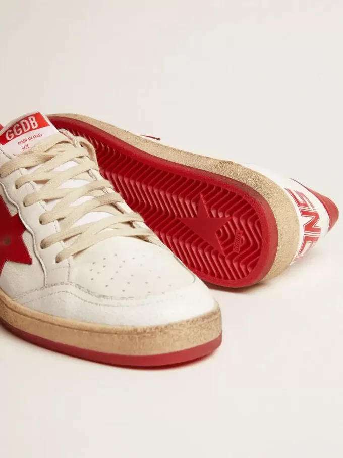 Zapatillas Ball Star para hombre en piel blanca Zapatillas Ball Star para hombre en piel blanca