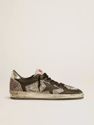 Zapatillas Ball Star para hombre en piel con estampado de elefante y estrella de piel negra Zapatillas Ball Star para hombre en piel con estampado de elefante y estrella de piel negra