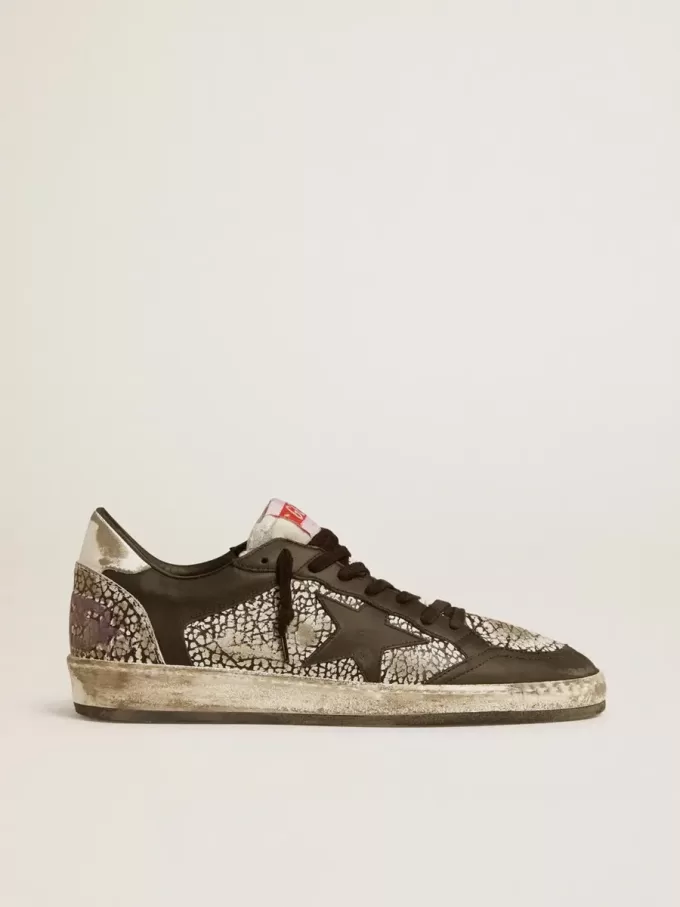 Zapatillas Ball Star para hombre en piel con estampado de elefante y estrella de piel negra Zapatillas Ball Star para hombre en piel con estampado de elefante y estrella de piel negra