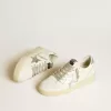 Zapatillas Ball Star para mujer con estrella de piel plateada y lengüeta del talón con purpurina plateada Zapatillas Ball Star para mujer con estrella de piel plateada y lengüeta del talón con purpurina plateada