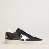 Zapatillas Ball Star para mujer en ante azul oscuro con estrella y lengüeta en el talón de cuero Zapatillas Ball Star para mujer en ante azul oscuro con estrella y lengüeta en el talón de cuero