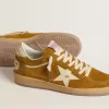 Zapatillas Ball Star para mujer en ante con estrella de piel beige y lengüeta del talón en piel de potro Zapatillas Ball Star para mujer en ante con estrella de piel beige y lengüeta del talón en piel de potro