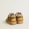 Zapatillas Ball Star para mujer en ante con estrella de piel beige y lengüeta del talón en piel de potro Zapatillas Ball Star para mujer en ante con estrella de piel beige y lengüeta del talón en piel de potro