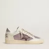 Zapatillas Ball Star para mujer en ante lila con estrella de cuero burdeos y lengüeta del talón en ante lila Zapatillas Ball Star para mujer en ante lila con estrella de cuero burdeos y lengüeta del talón en ante lila