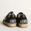 Zapatillas Ball Star para mujer en ante negro con estrella de cuero blanco Zapatillas Ball Star para mujer en ante negro con estrella de cuero blanco