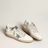 Zapatillas Ball Star para mujer en napa con estrella blanca y lengüeta con purpurina en el talón Zapatillas Ball Star para mujer en napa con estrella blanca y lengüeta con purpurina en el talón