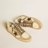 Zapatillas Ball Star para mujer en napa y ante con estrella de piel de potro y lengüeta metálica en el talón Zapatillas Ball Star para mujer en napa y ante con estrella de piel de potro y lengüeta metálica en el talón