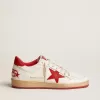 Zapatillas Ball Star para hombre en piel blanca Zapatillas Ball Star para hombre en piel blanca
