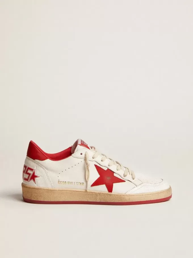 Zapatillas Ball Star para hombre en piel blanca Zapatillas Ball Star para hombre en piel blanca